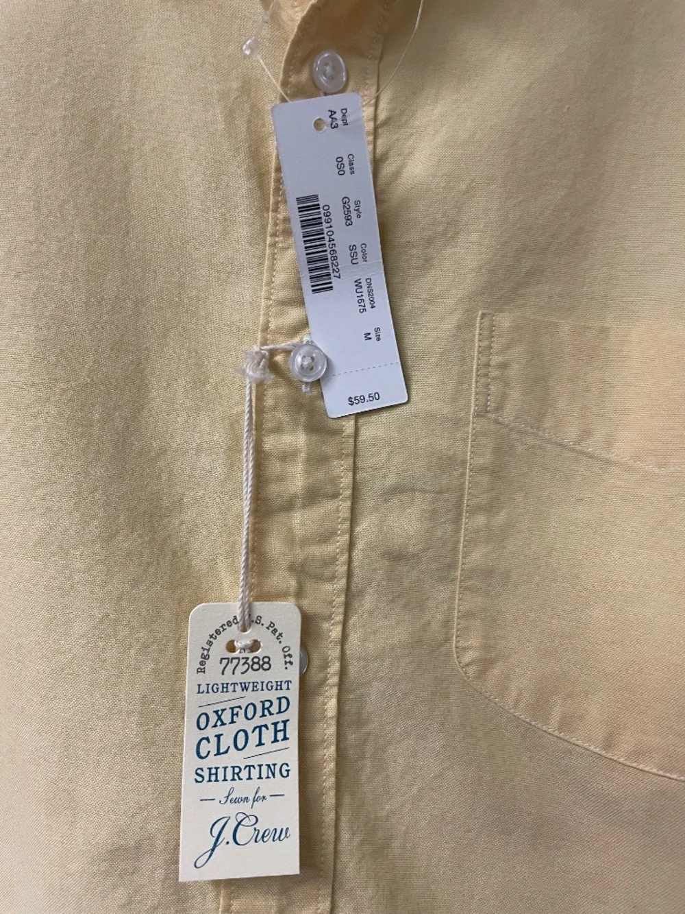 J.Crew. Men's short sleeve shirt. Yellow.